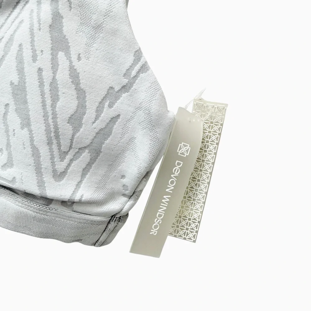 Devon Windsor Lisa Bra Blanco White Grey Zebra Jacquard Sports Bra Small NEW - Picture 4 of 6